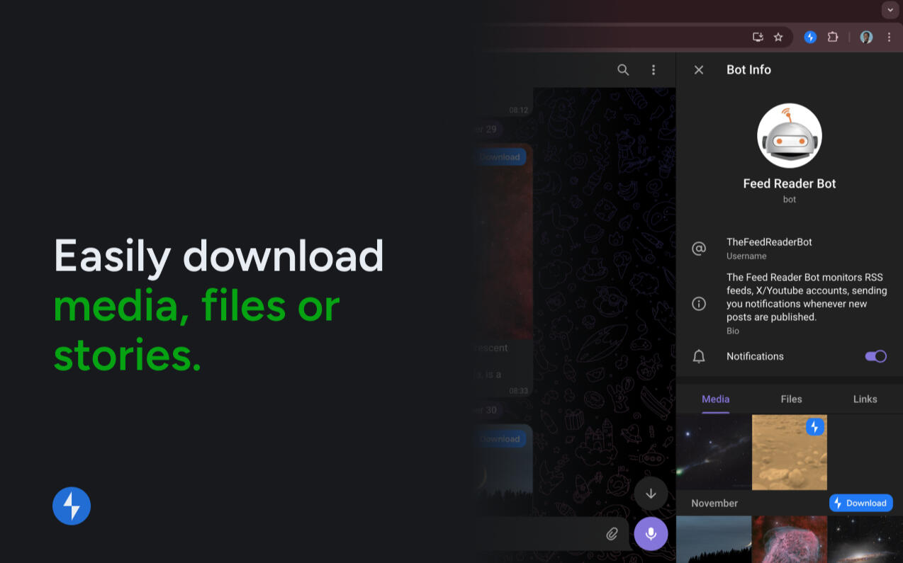 Easily download files and media